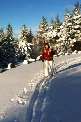 Me, skiing and mulling over what citizen science is.